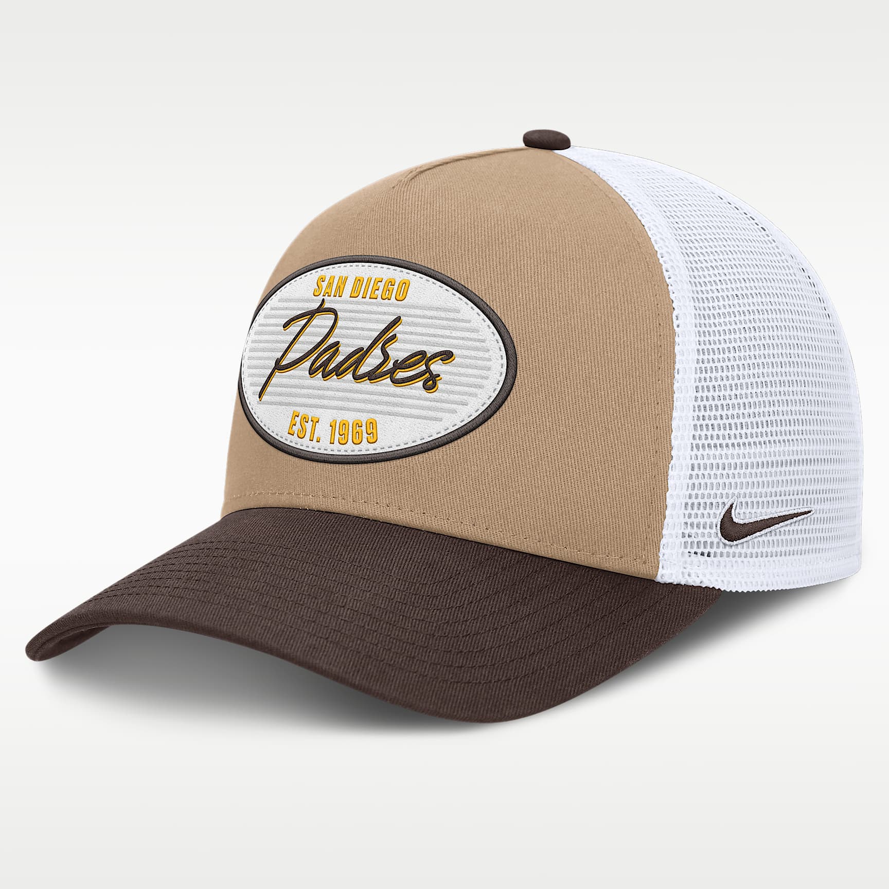 San Diego Padres Rise Men's Nike MLB A-Frame Trucker Adjustable